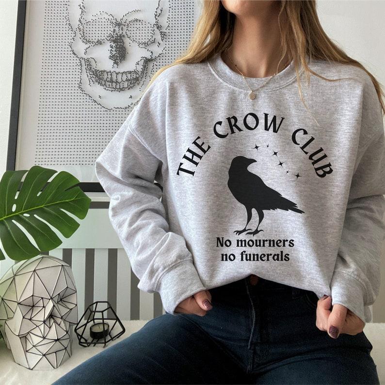 Crow club reading shirt gothic love reading sweatshirt dark academia teacher gift light academia vintage clothing literary book lover gift