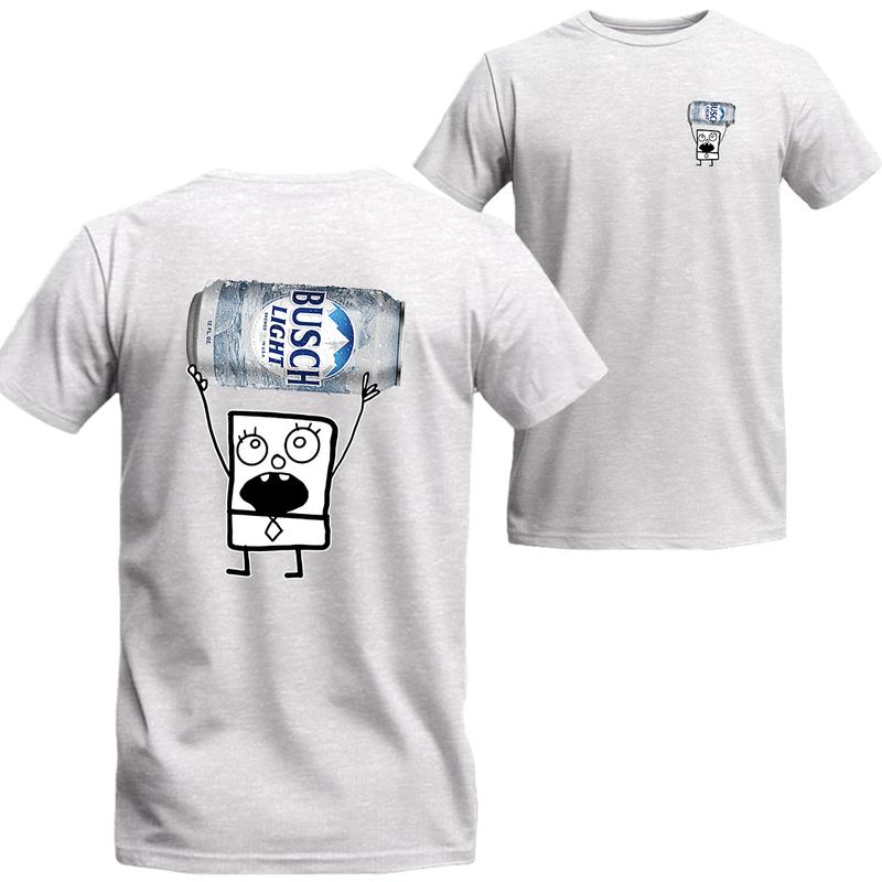 Doodlebob Bush Light Unisex T-shirt, Funny Bush 2 Side Shirt, Bush Light Short Sleeve Tee, Unisex Shirt