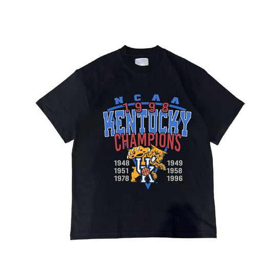 Vintage NCAA 1998 Champions Sport Team Kentucky T-Shirt Top Unisex Cotton Menswear Retro Sport football fan Tshirt Streetwear