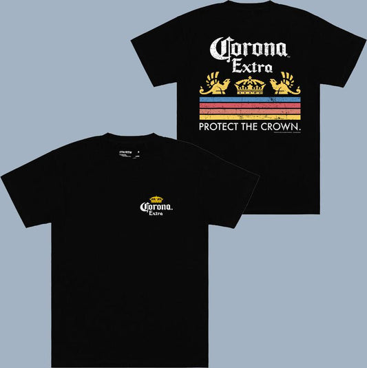 Corona Protect The Crown Graphic T-shirt - 2 Side - One Style Fits All - Colorful Range - Find Your Perfect Fit - Multiple Fashion Choices - Gym To St