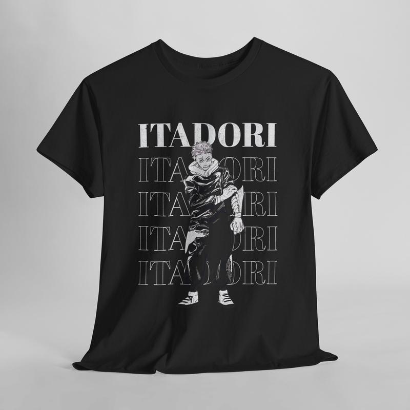 Yuji Itadori Jujutsu Kaisen T-Shirt, Vintage Streetwear T-Shirt Unisex Classic Collar