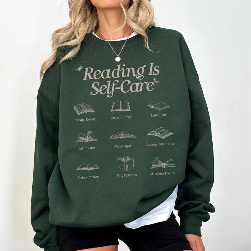 Reading Is SelfCare Sweatshirt, Bookish Mental Health Sweatshirt, Read More Book Lover Bookworm Romance Book Addict