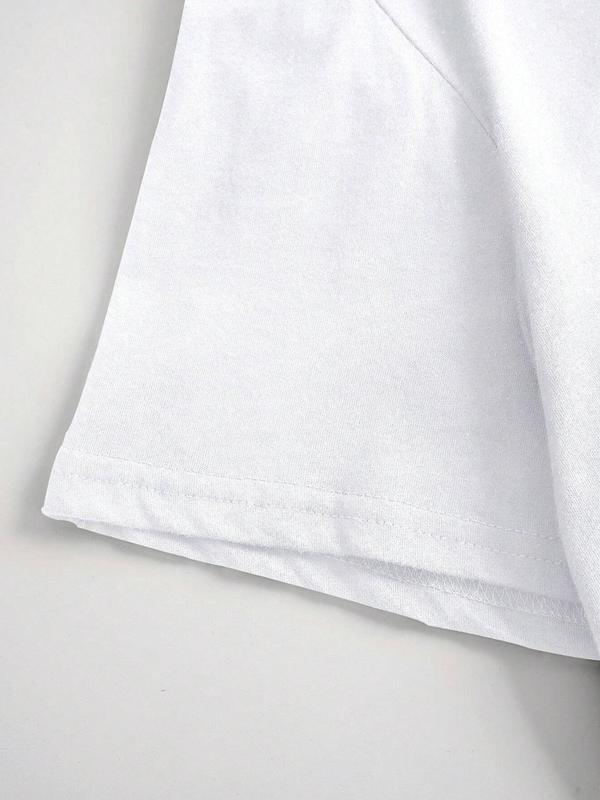 Men's Letter  Print Round Neck Graphic Tee, Regular Fit Casual Short Sleeve T-shirt, Men's Summer Top for Daily Wear