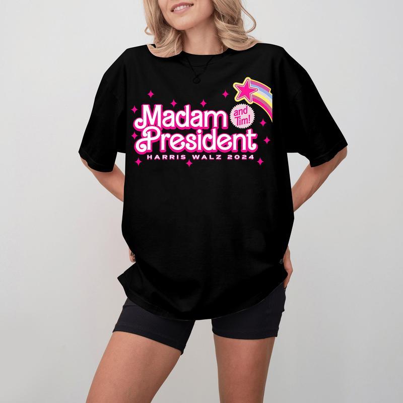 Madam President T-Shirt, Pink Harris Walz 2024 Shirt, Kamala Harris Tee, Election Shirt, Vote Shirt