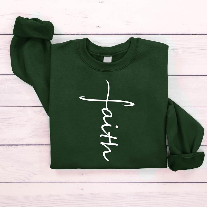 Faith Sweatshirt, Faith Cross Shirt, Christian Gift, Faith Gift, Christian Shirt, Love and Grace Shirt, Believe Shirt, Vertical Cross