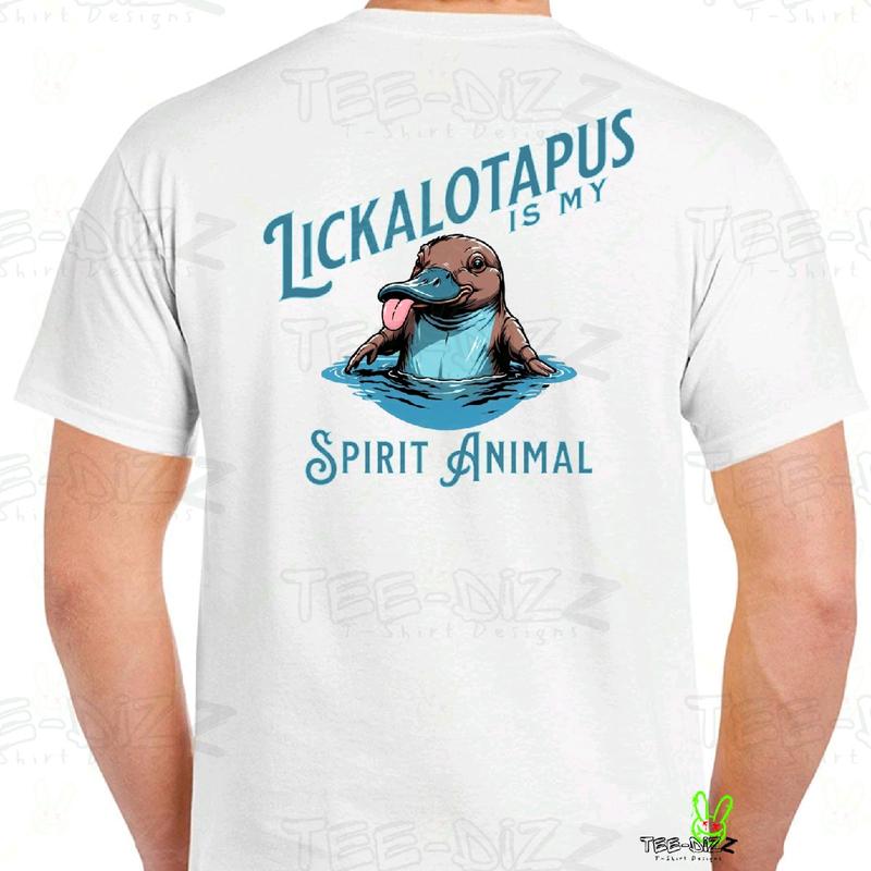 Lickalotapus is my Spirit Animal Men's funny T-shirt Crewneck Menswear