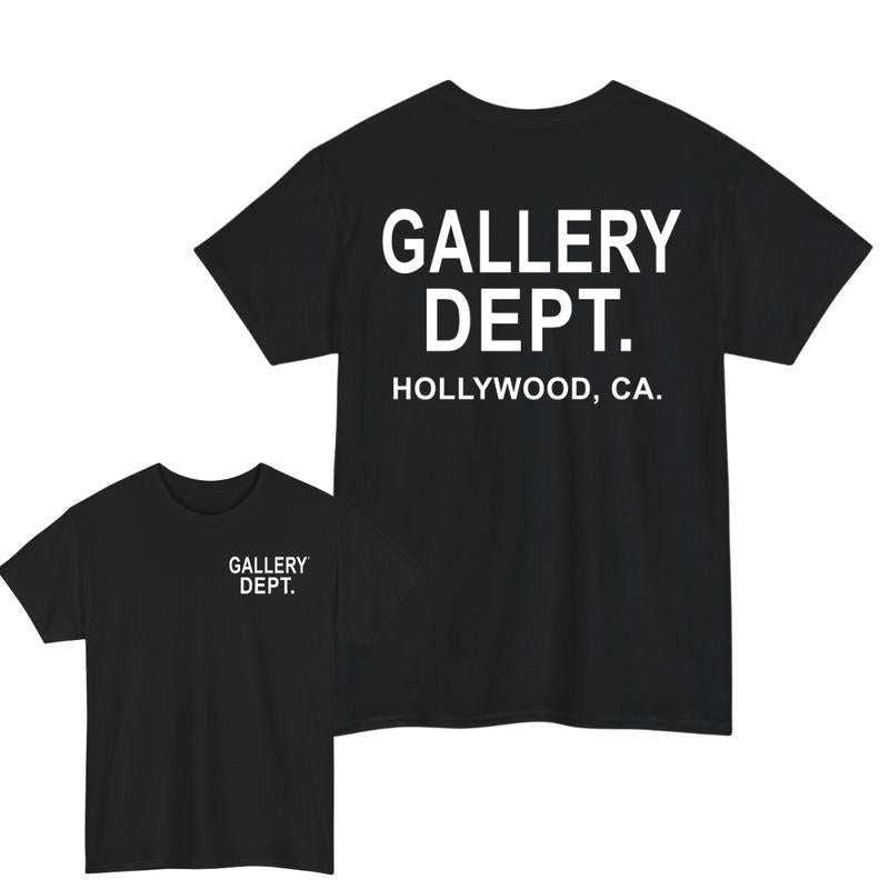 GALLERY DEPT Shirts, Tops Fashion Hip Hop Short Sleeve 2 Sides Letter Printed Crewneck Menswear Garmen