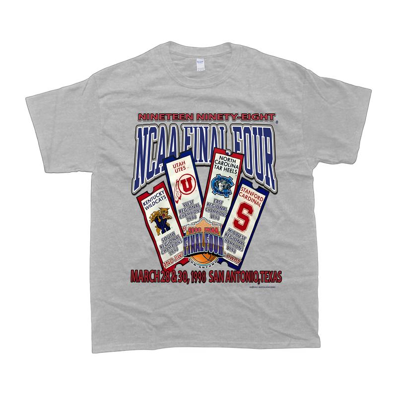 Vintage 1998 final four shirt - UNC, Ken, Utah, Stanford T-shirt Classic Cotton Menswear Top Embroidered Hoodie Tshirt Sweatshirt Spandex Sport Stretc