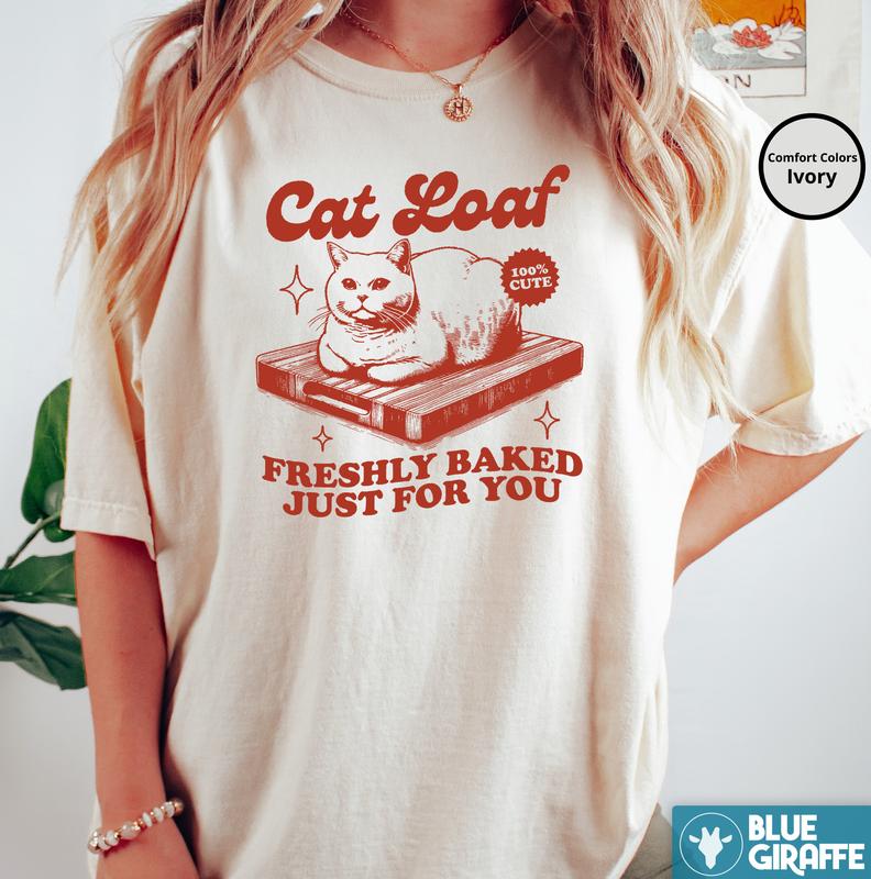 Cat Loaf Tshirt, Funny Cat Comfort Colors Shirt