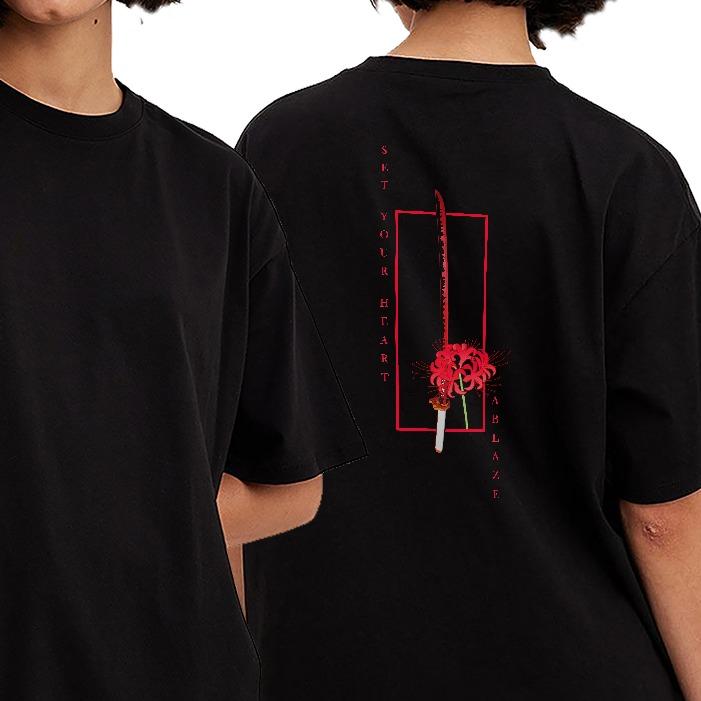 Set Your Heart Ablaze Shirt, Rengoku Flame Breathing t-shirt, Demon Slayer main characters shirt, Kimetsu No Yaiba t-shirt, anime sweatshirt hoodie, T