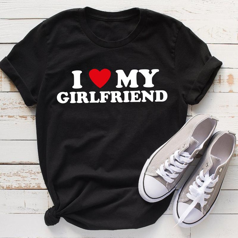I Love My Girlfriend Shirt, Boyfriend Gift, I Heart My Girlfriend Shirt, Retro Shirt For Couple, Funny Valentine's Gift, Classic Unisex T-Shirt, Gifts