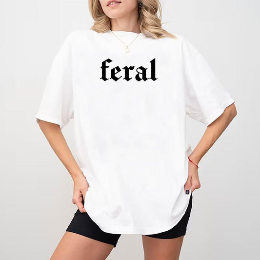 Feral Shirt, Feral Human T-shirt, Funny Graphic Printed Tee, Feral Unisex Soft Fabric Short Sleeve Tee, Comfort Shirts For Feral Wife, Feral Mama, Fer