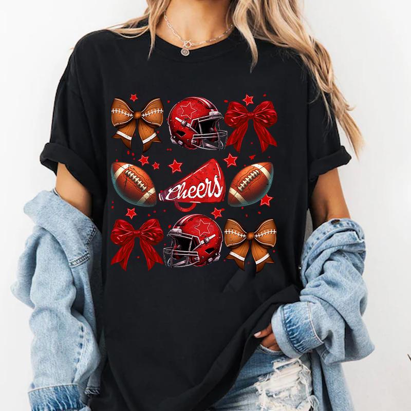 Football Coquette Bow Shirt, High School City Spirit Shirt, Football Team Shirt, Football Mom Shirt, Gameday Cheer Mama, Touch Down Season