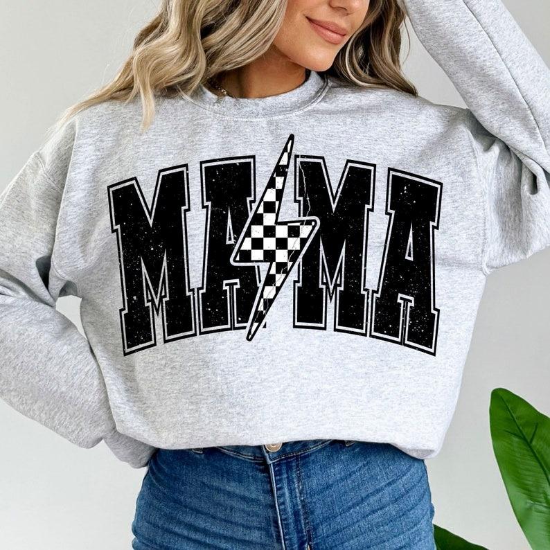 Mama Lightning Bolt Sweatshirt T Shirt, Mama Sweatshirt, Mama T Shirt, Mama Shirt , Mom Life, Mama , Retro Mama, Gift Mama Shirt
