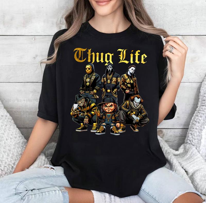 Thug Life Gold shirt, Horror Movie shirt, scary movie Halloween shirt, serial killer Halloween, Halloween Shirt Design shirt