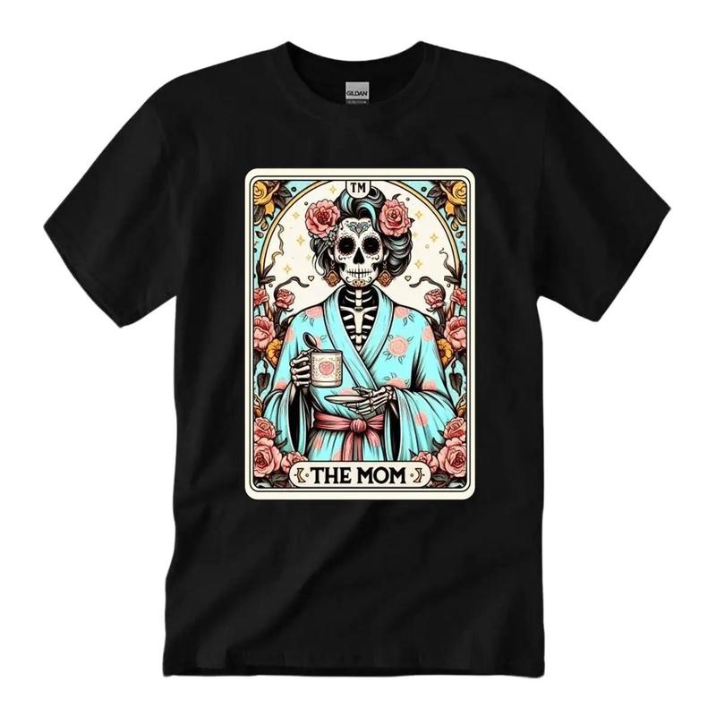 The Mom Tarot Card, Tarot Skeleton T-Shirt Unisex Classic Cotton Collar Fabric