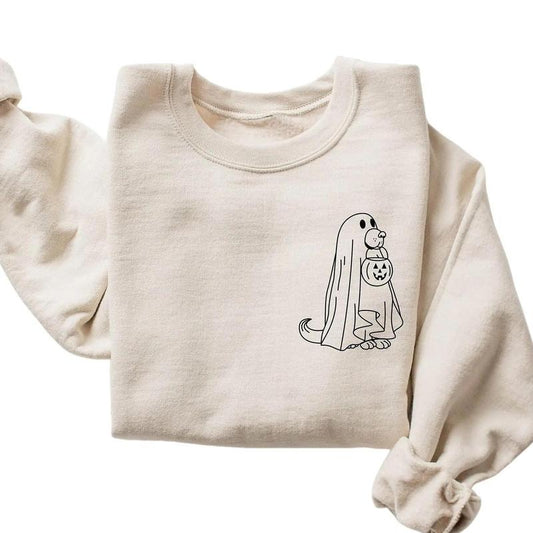 Cute Halloween Dog Sweatshirt, Ghost Dog Shirt, Happy Halloween 2024, Halloween Dog Lovers Tshirt, Halloween Gifts
