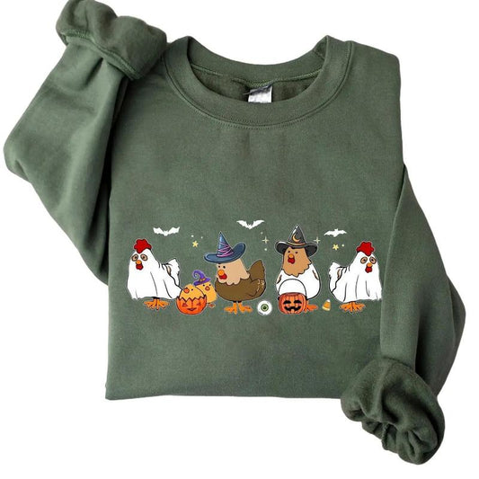 Chickens Halloween Crewneck Sweatshirt Hoodie Tshirt, Halloween 2024 Gifts