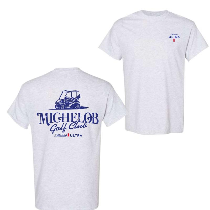 Michelob Ultra Tshirt, Golf Cart Golf Club Tee, 2 side Tshit For Men For Women