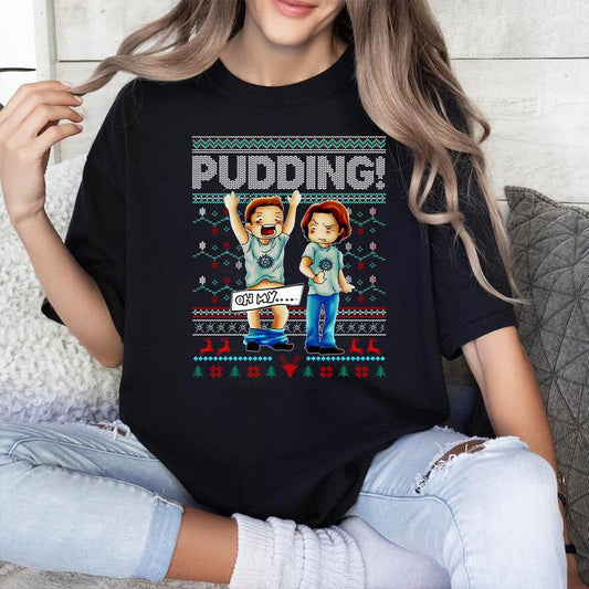 Pudding Dean & Sam Supernatural Shirt, Supernatural Christmas T Shirt, Gift For Woman and Man Unisex T-Shirt Sweatshirt Hoodie