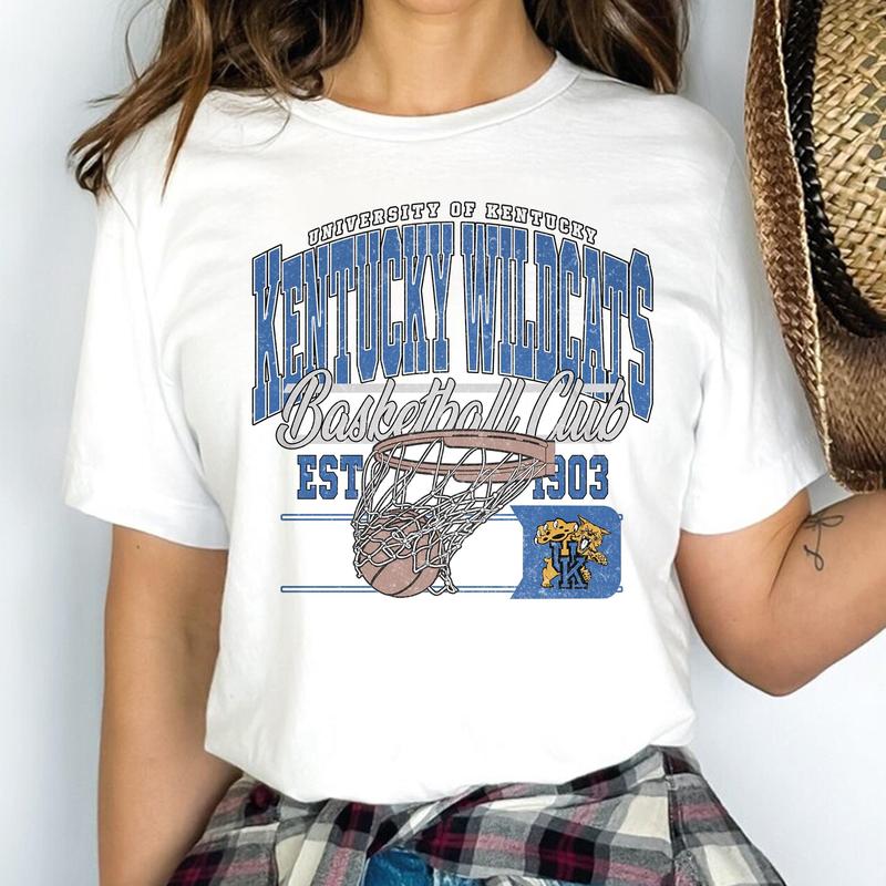 Vintage Kentucky Wildcats NCAA Division I Men's Basketball Shirt, University of Kentucky NCAA College Basketball Shirt, Crewneck, Cotton, Shirt