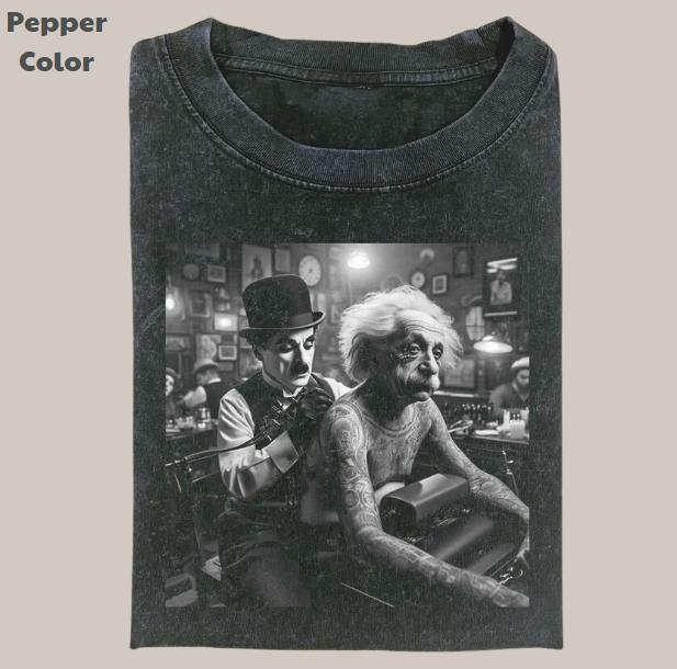 Retro Funny Vintage Graphic Tee, Albert Einstein Tattoo T-Shirt, Unisex Meme Cringe Funny Dumb Shirt, Menswear Womenswear Streetwear