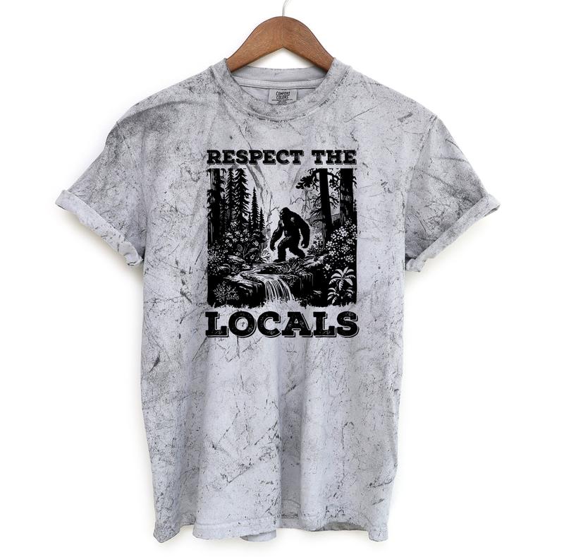 Respect The Locals Bigfoot Shirt, Sasquatch Comfort Colors Shirt Menswear T-Shirt