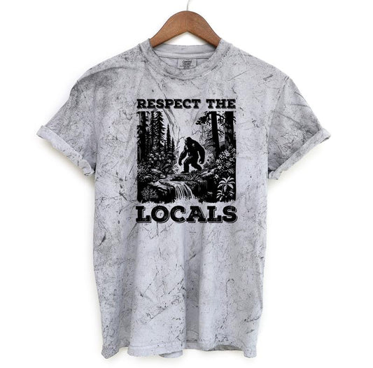Respect The Locals Bigfoot Shirt, Sasquatch Comfort Colors Shirt Menswear T-Shirt