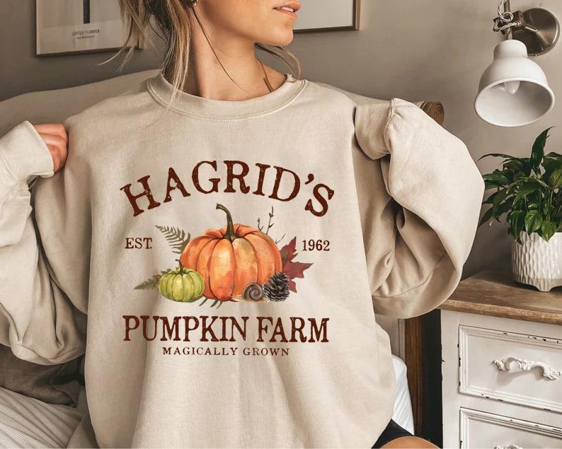 Hagrid's Pumpkin Patch Sweatshirt, Pumpkin Patch Shirt, Retro Halloween T-Shirt, Fall Sweatshirt, Wizard Tee, Autumn Fall Halloween Thanksgiving Sweat