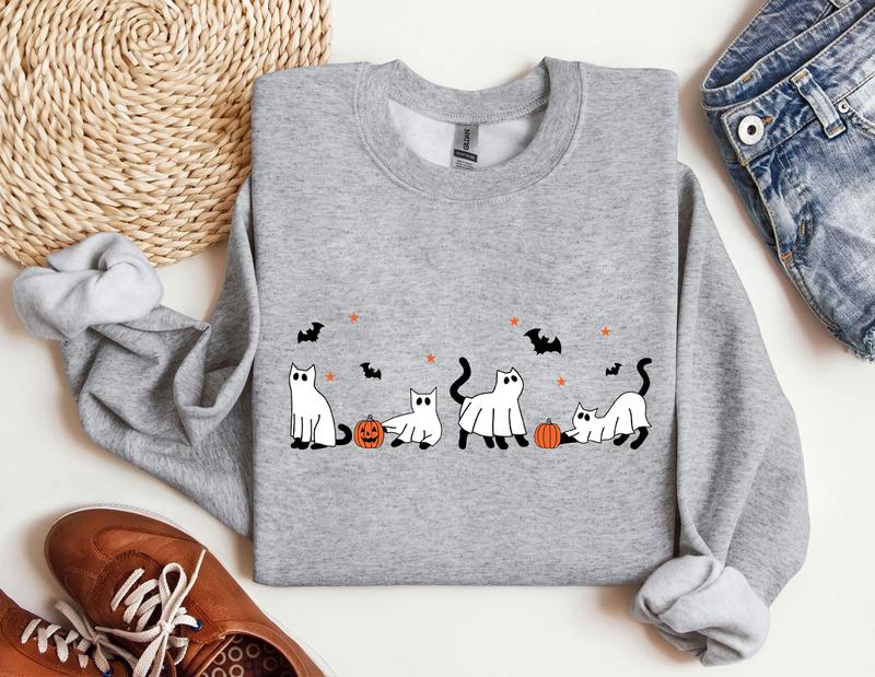 Halloween shirt, Cat shirt, Ghost Shirt, Halloween shirt, Halloween Cat Shirt, Cat Lover Shirt, Black Cat Shirt, Spooky Season