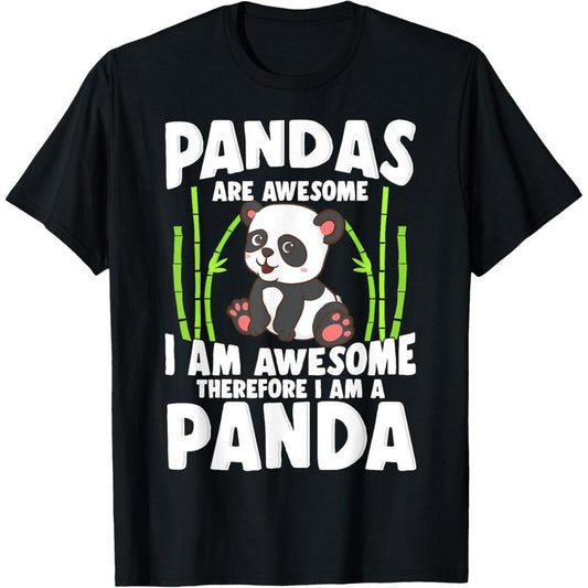 Panda Shirt Cute Panda Tshirt Pandas Are Awesome Panda Bear T-Shirt Made in USA
