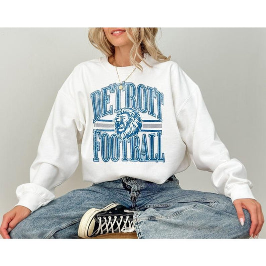 Detroit Football Sweatshirt, Vintage Detroit Crewneck Sweatshirt Shirt, Lions Gear, Detroit Hoodie, Detroit Game Day Sweatshirt