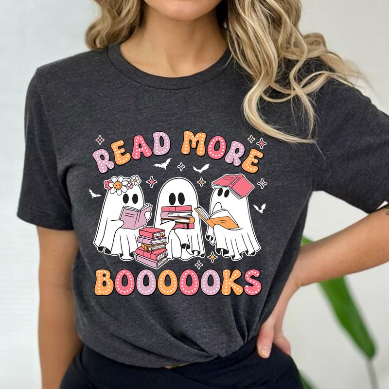 Read More Books Spooky Teacher Shirt, Halloween Shirt for Teacher, Teacher Halloween Shirt, Groovy Ghost Teacher Tshirt, Reading Teacher Tee