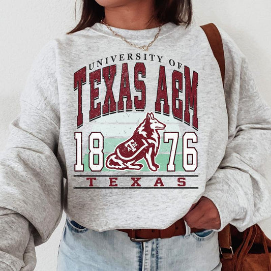 Texas A&M Aggies Vintage NCAA Sweatshirt, University Football Shirt, Classic Sport Hoodie, Gift for Fans, Cotton Sweatshirt, Style Gift Collection