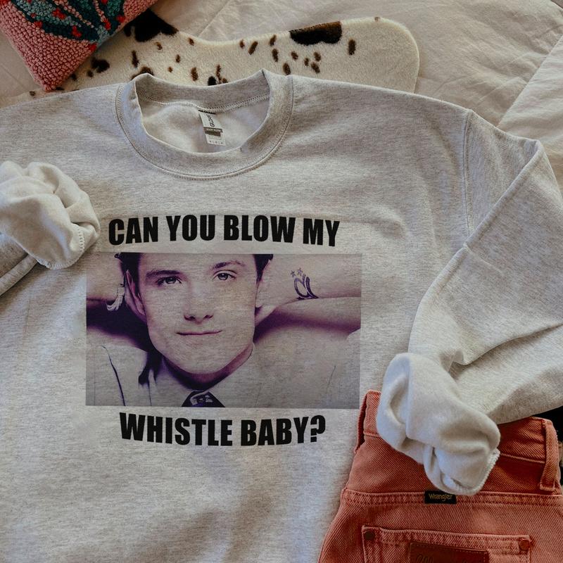 Josh Hutcherson Whistle Meme ,The Hunger Game, Josh Hutcherson Gift Shirt Casual Fit Fabric Top