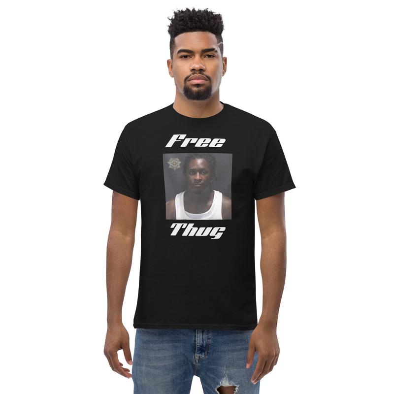 Free Young Thug tee Shirt FREE THUGGER Young Thug Rapper Mugshot Tee