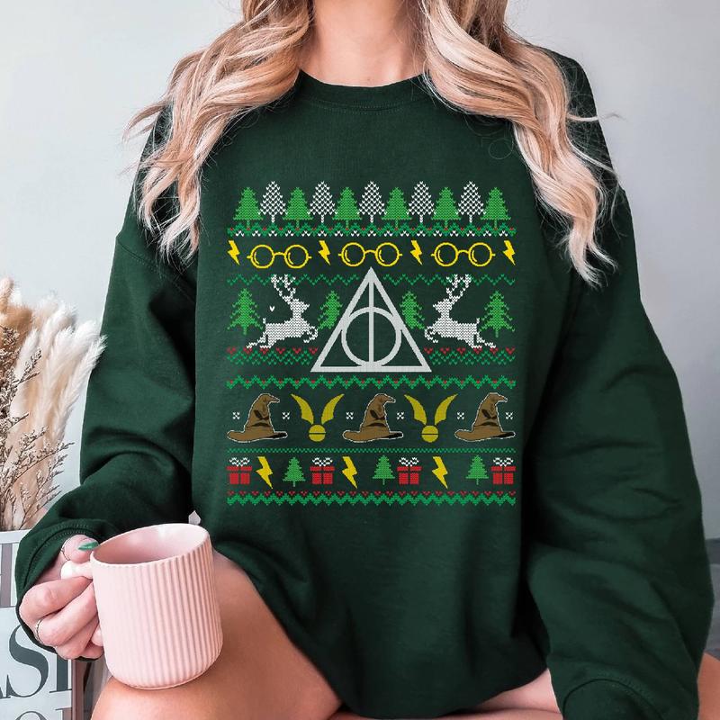 Harry Wizard Ugly Christmas Sweatshirt, Hogwarts T Shirt Magic Muggle Hogwarts Ugly Sweater Shirt, Christmas Xmas Gifts