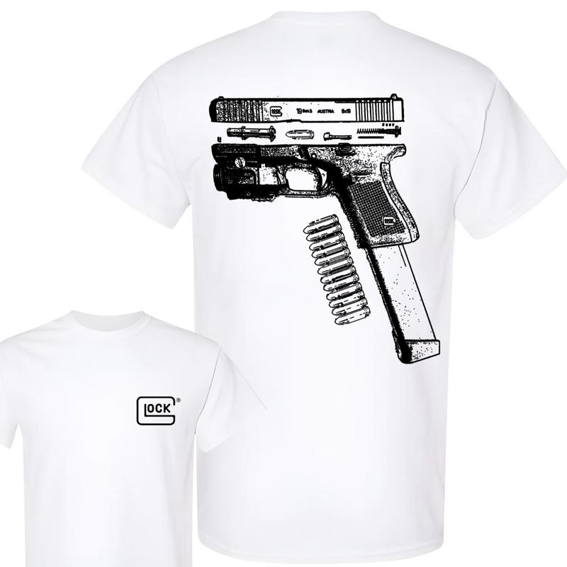 In Glock We Trus T-shirt - Men's Double Sided Tee - Classic, Cotton