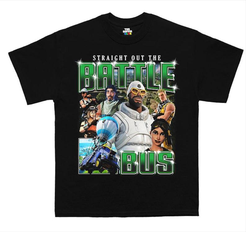 Retro Straight Out The Battle Bus Fort, Battle Royale F-nite Survival Program Gamer Tee Perfect Gift, Rap Icon Graphic Tee, Unisex T-shirt
