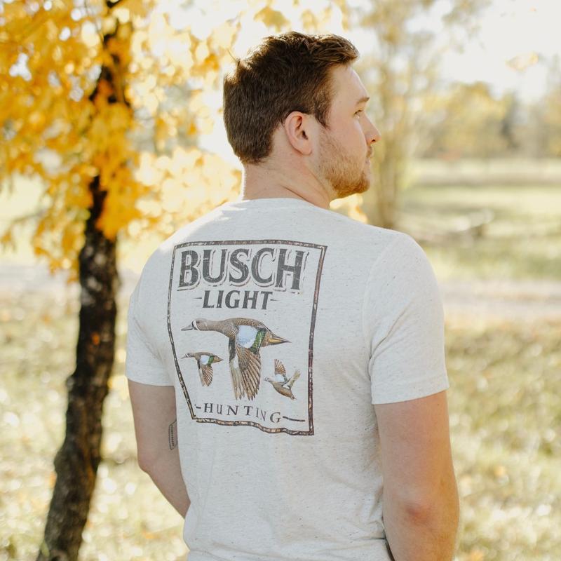 BUSCH LIGHT, BUSCH LIGHT HUNTING CAMO DUCK T-SHIRT, For Men, For Women, Casual Graphic Round Neck T-shirt for Summer, Fashion Men's Top for Daily Wear