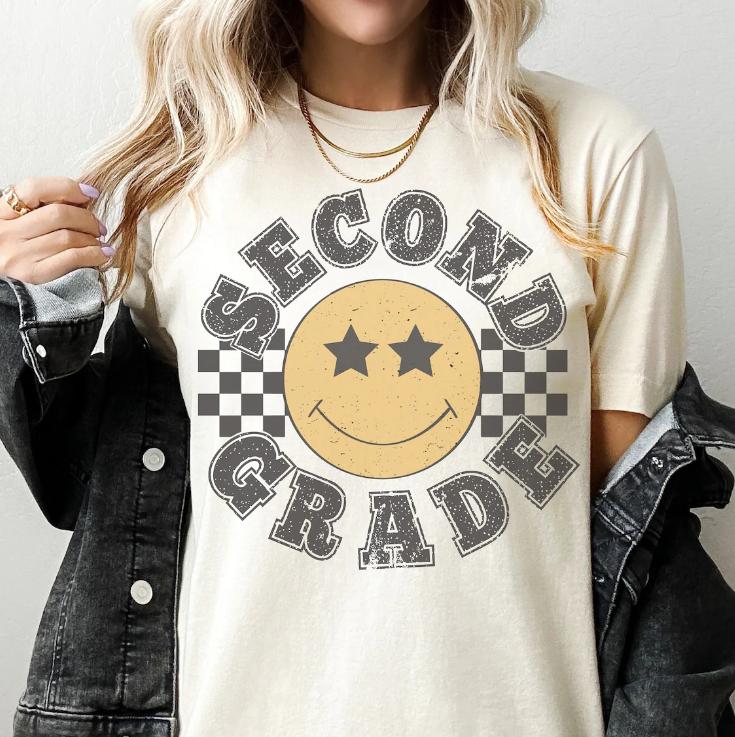 Retro Second Grade Teacher Shirt, 2nd Grade Teacher Tee, First Day of School Matching TShirt, New Teacher Gift, Teacher Squad, Vintage, Lady Underwear