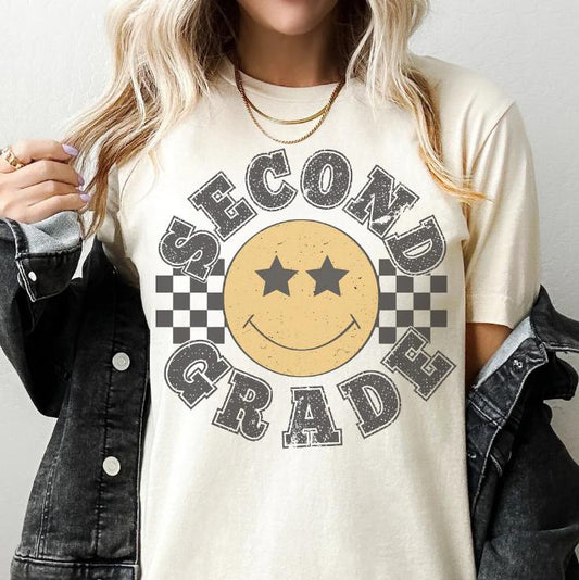 Retro Second Grade Teacher Shirt, 2nd Grade Teacher Tee, First Day of School Matching TShirt, New Teacher Gift, Teacher Squad, Vintage, Lady Underwear