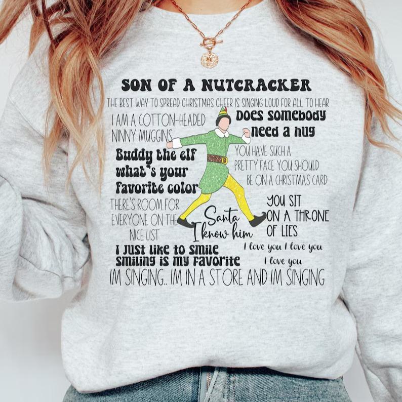 Christmas elf sweatshirt, elf sweatshirt, plus size Christmas, 2023 happy Christmas