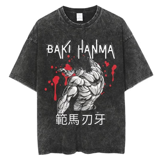 Retro Baki Hanma Shirt -Vintage Baki Hanma Shirt,Baki the Grappler Shirt,Baki Hanma Merch,Baki The Grappler Tshirt Menswear Top Underwear Streetwear