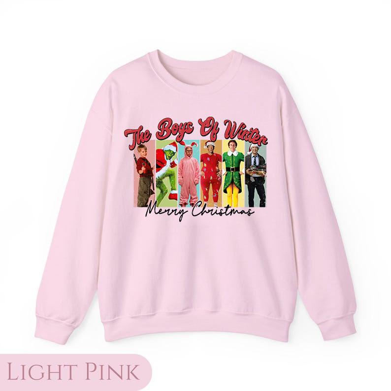 Boys of Winter Christmas, Holiday Movie, Christmas Matching Family, Retro Holiday, Casual Sweashirt Hoodie Tshirt Shirt Collar Comfort