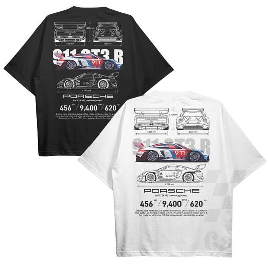 Drive in Style Car-Themed T-Shirts, SPECIAL 911 GT3 R RennSport T-Shirt, SPECIAL 911 GT3 R RennSport Technical Specs T-Shirt, Racing Sport Car Shirt
