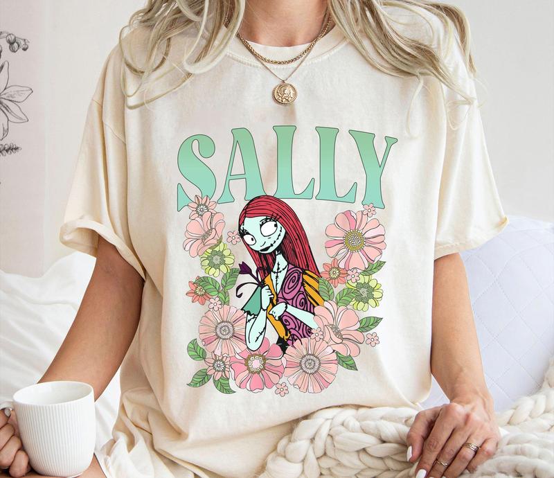 Sally Floral Retro Cartoon T-Shirts, The Nightmare Before Christmas Vacation Shirts, Gift Ideas for Family Trip Sweatshirt 2024