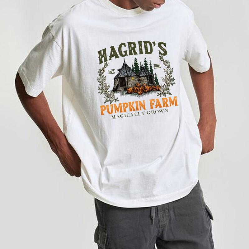 HP Hagrid's Pumpkin Farm Unisex Sweatshirt Hoodie Shirt Cotton Relaxed Fit, Hogwarts Shirt