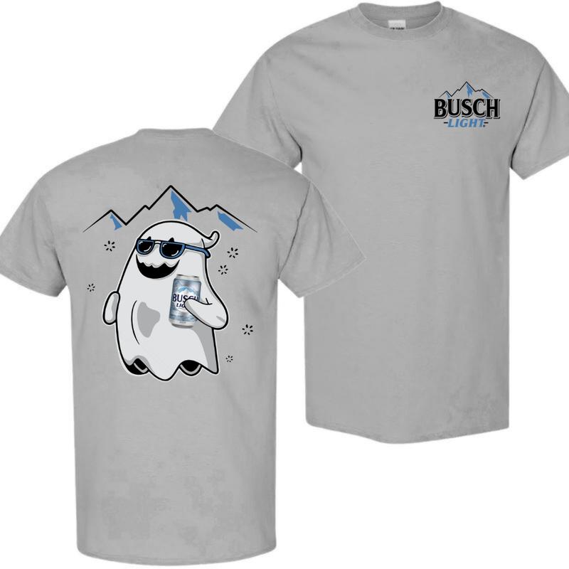 Busch Light, Busch Light Ghost Halloween 2 Sided T-Shirt, Halloween T-Shirt, High-Quality Printing, All Seasons, Casual Fitted, For Men And Women Mens