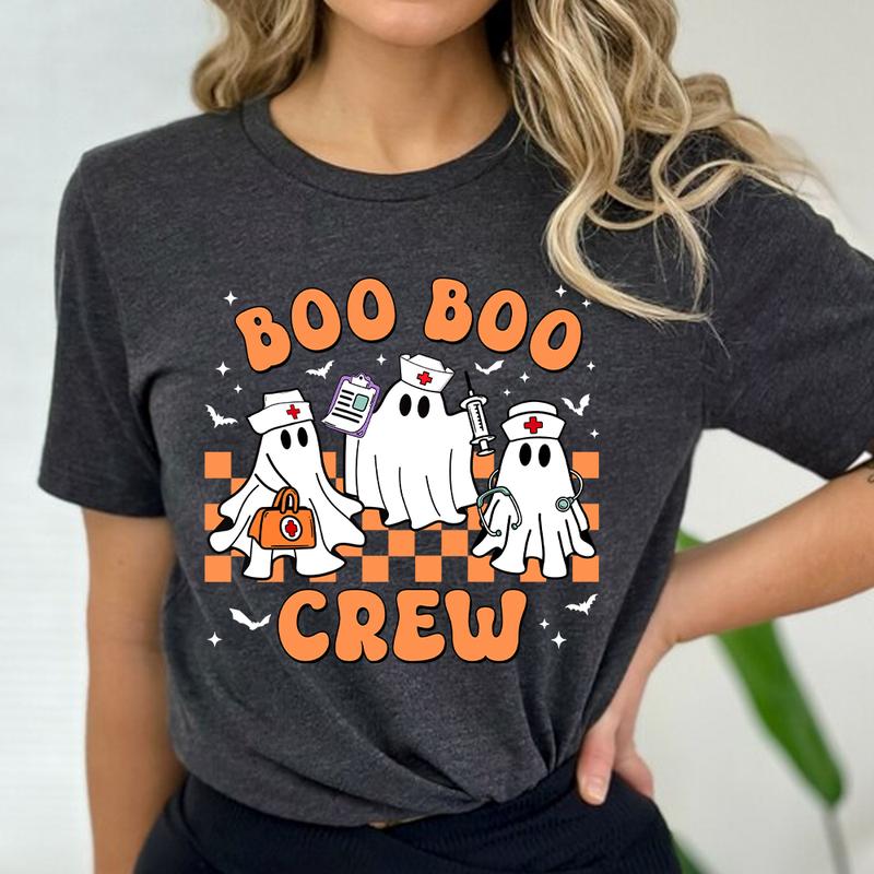 Funny Nurse Halloween Shirt, Halloween Ghost Nurses Comfort Colors, Retro Nurse Shirt, Spooky Nursing Student Halloween Tee, ER Nurse Gift